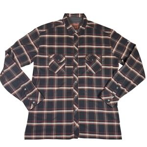 Kuhl Mens XL Plaid Long Sleeve Button Down Shirt Mountain Grey Rust Hollowcore